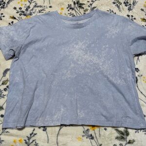 Hollister Boxy Acid Washed “Must Have” Collection Light Blue Cotton T-Shirt